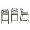 Arceso Outdoor Bar Stools, Rattan Outdoor Counter Height Bar Stools Set of 3, 26.5" H Woven Rope Patio Bar Chairs with Aluminum Legs for Kitchen - 3 of 4