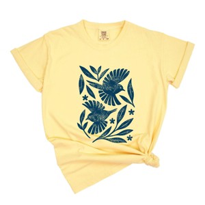 Simply Sage Market Birds and Leaves Garment Dyed Tee - 1 of 4
