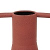Set of 2 Metal Vase with Handles Orange - Olivia & May: Modern Amphora Style, Indoor Use, Rubber Stoppers - 3 of 4