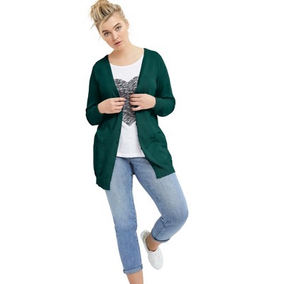 ellos Women's Plus Size Boyfriend Cardigan