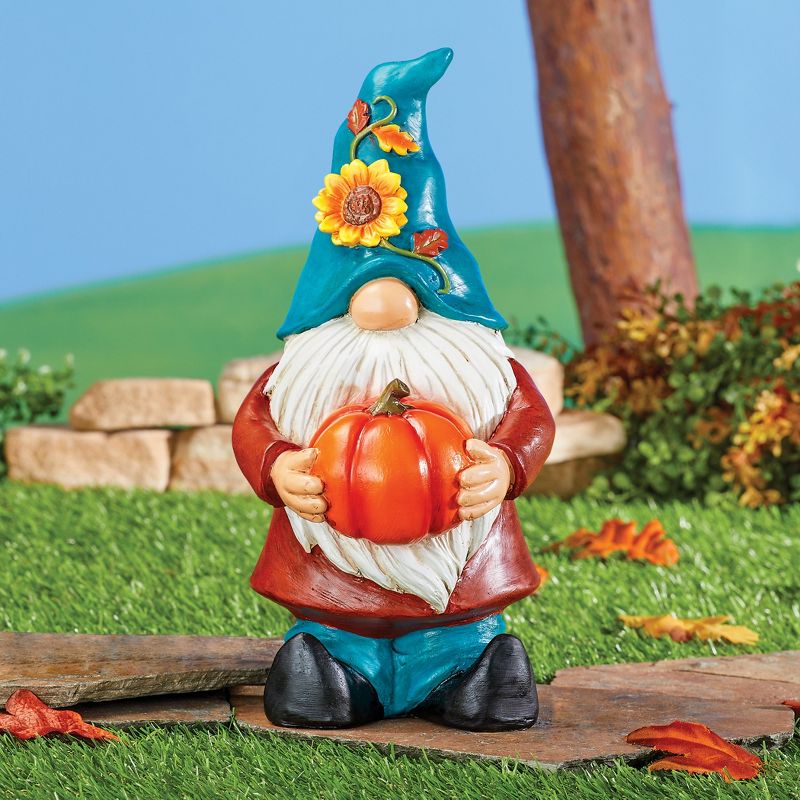 Collections Etc Hand-Painted Autumn Harvest Garden Gnome, 11"H, 2 of 4
