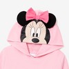 Disney Mickey and Friends Kid Girl Character Print Pop-up Ears Hat with Sequin-covered Pocket Hoodie Sweatshirt - 2 of 4