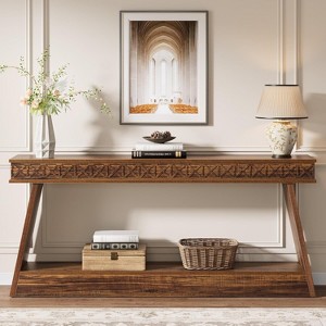 Tribesigns 2-Tier Farmhouse Console Table, 70.87" Extra Long Entryway Table with Storage - 1 of 4