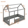 Bellemave Twin Size Wood Bed House Bed Frame with Fence,for Kids,Teens, Girls,Boys - 2 of 4