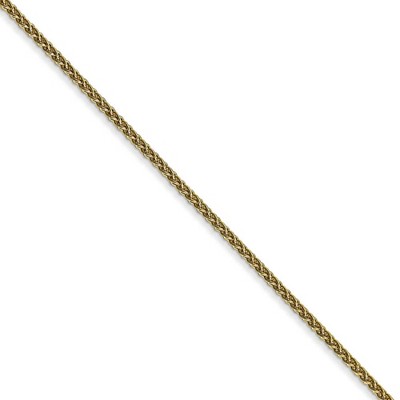 Black Bow Jewelry 1.2mm 10k Yellow Gold Solid Wheat Chain Necklace