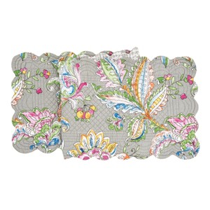 C&F Home 51" x 14" Frey Quilted Reversible Colorful Paisley Table Runner - 1 of 4