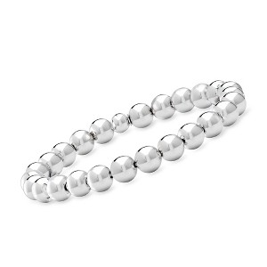 Ross-Simons Italian 8mm Sterling Silver Bead Stretch Bracelet - 1 of 4