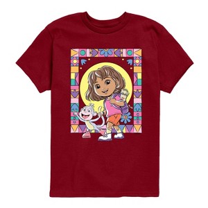Boys' - Dora the Explorer - Boots Mosaic Short Sleeve Graphic T-Shirt - 1 of 3