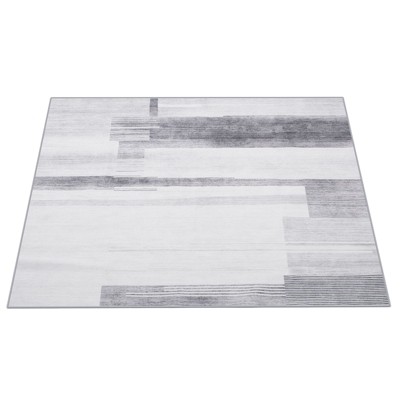 YEERSWAG Stylish 36" x 48" Grey & White Striped Office Chair Mat Chair Carpet for Hardwood Floors