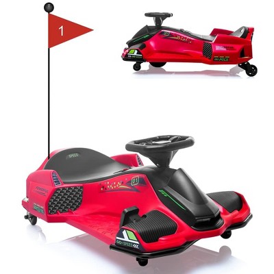 24V Ride on Drift Car,7Ah Battery 180W Brushless Motor Kids Electric Drifting Go-Kart for Rider up to 110 lbs