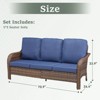 Buenhomino Outdoor Patio Couch Wicker Sofa - 3 Seater Rattan Sofa for Outside Patio Garden with Deep Seating and Olefin Cushions (Brown) - 4 of 4