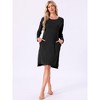 INSPIRE CHIC Women's Nightgown Long Sleeve Slit High Low Hem Rayon Built-in Bra with Pockets Sleepdress Nightwear Pregnancy - 3 of 4
