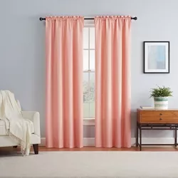 1pc 42"x95" Blackout Braxton Thermaback Window Curtain Panel Coral - Eclipse