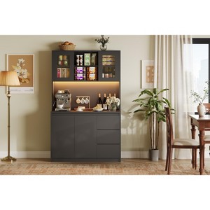 Kitchen Pantry Cabinet, Storage Cabinet with Doors Shelves, Kitchen Storage Hutch with Shelf, Corner Pantry Cabinet for Kitchen, Living Room - 1 of 4