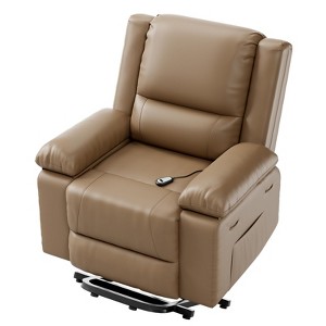 Power Lift Recliner Chair - Heat and Massage, Faux PU Electric Lift Recliner for Elderly & Mobility Impaired, Adjustable Back and Legs - 1 of 4