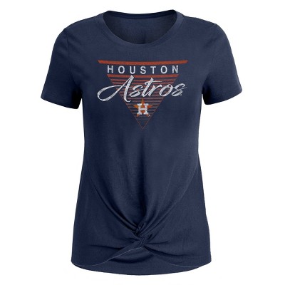 Mlb Houston Astros Women's Lightweight Bi-blend Hooded T-shirt : Target