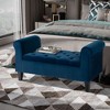 NicBex Modern 51.25" Storage Bench Wood Accent Stools with Button Tufted and Rolled Arms for Bedroom and Entryway - 4 of 4