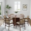 PexFix 52" x 52" Solid Wood Round Dining Table with Walnut Finish and Elegant Arched Legs for Modern Dining Rooms & Kitchens - 2 of 4