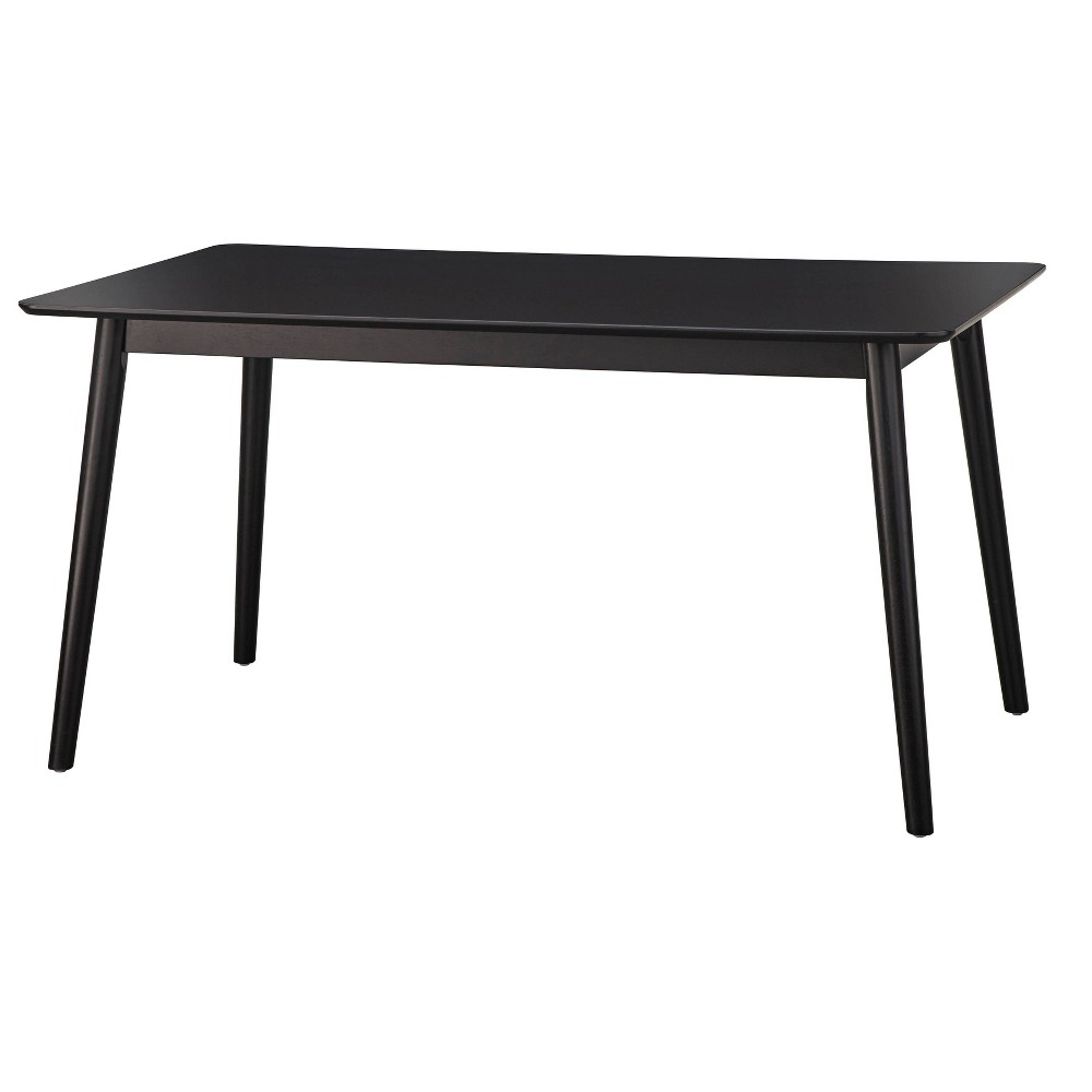 Photos - Garden & Outdoor Decoration Whitney Rectangular Dining Table Black - Lifestorey: Mid-Century Modern, Seats 6, MDF & Veneer, 59.2"