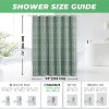 LunaLulinlk Boho Fabric Shower Curtain Green Striped Polyester Bathroom Shower Curtains - 2 of 4