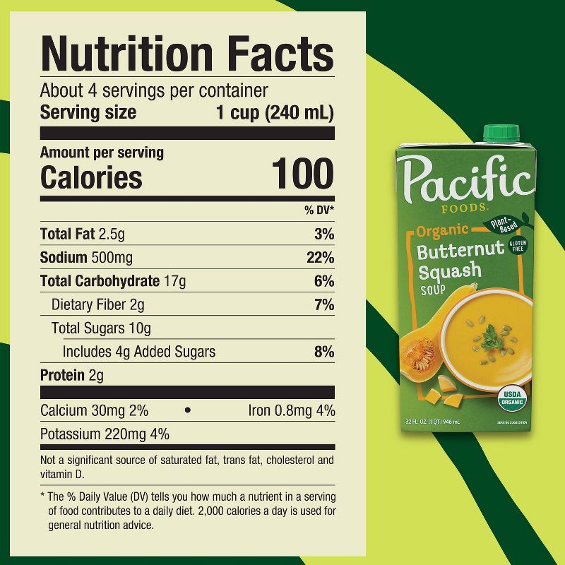 Pacific Foods Plant Based Organic Gluten Free Vegan Creamy Butternut Squash Soup - 32oz, 3 of 13