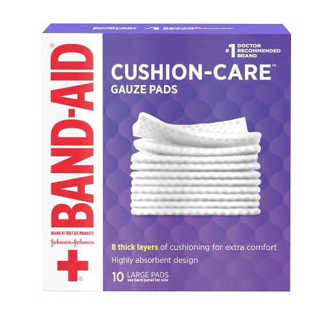 Band Aid Brand Cushion Care Gauze Pads Large 4 In X 4 In 10 Ct Target