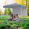 Costway 10 X 10FT Pop up Canopy Tent with 1 Sidewall, Portable Backpack, 4 Stakes Slant Leg Blue/White/Pinl/Gray - 2 of 4