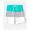 PATPAT Family Matching Swimwear Mommy and Me Colorblock Striped Spliced One-Piece Swimsuits Swim Trunks Shorts - 3 of 4