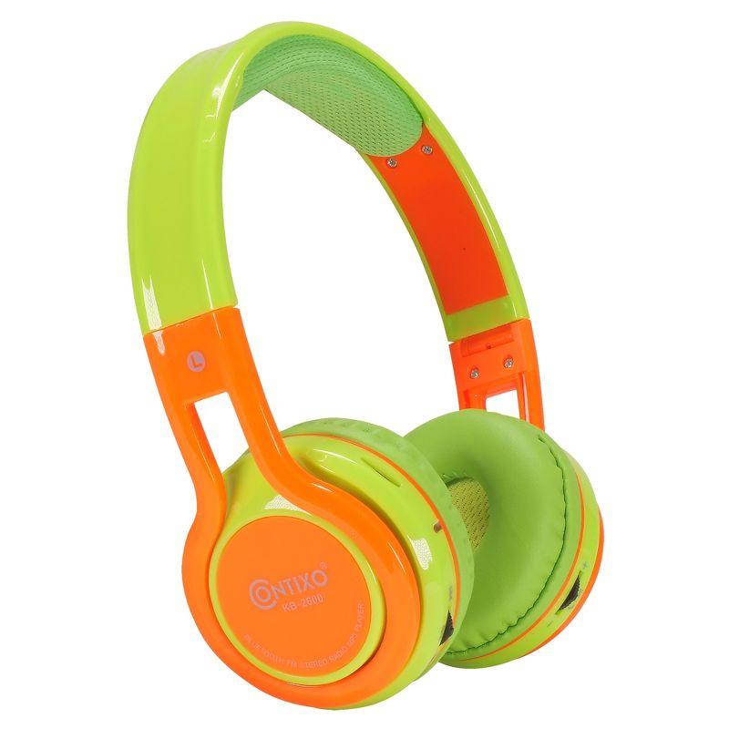 Contixo KB2600 Kids Bluetooth Wireless Headphones -Volume Safe Limit 85db -On-The-Ear Adjustable Headset (Green), 2 of 8