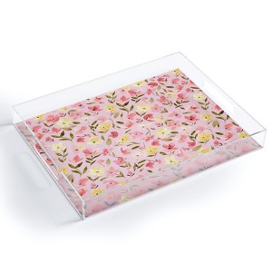 Ninola Design Fresh flowers Pink Acrylic Tray - Deny Designs - 1 of 4