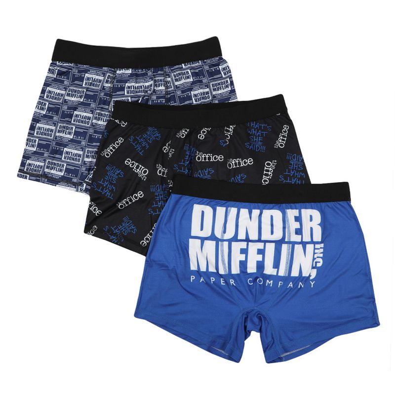 The Office Dunder Mifflin TV Sitcom Mens 3pk Boxer Briefs Underwear, 1 of 5