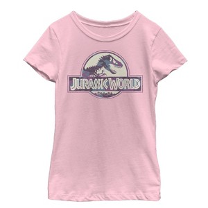 Girl's Jurassic World Light Camo Logo T-Shirt - 1 of 3