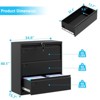 Lock Lateral 3 Drawer File Cabinets - Metal Filing Storage Vertical Cabinets for Home Office Furniture Organization Hanging Letter/Legal/F4/A4 - 3 of 4