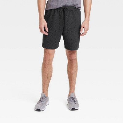Men's Textured Fleece Shorts 7 - All In Motion™ Black S