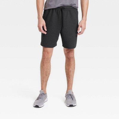 Men's Textured Fleece Shorts 7 - All In Motion™ Black S : Target