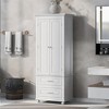 XINGHANZHENXUAN Tall 2-Drawer Storage Cabinet for Bathroom & Office, MDF Board, Adjustable Shelf & Anti-Tip Kit - 2 of 4