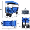 VisioGear 140L Collapsible Wagon with Removable Canopy, Cooler Bag and Wheels for Camping Beach Shopping, Blue, 35"*20"*45" - 3 of 4