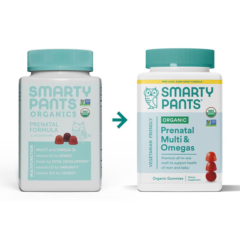 SmartyPants Organic Prenatal Multi &#38; Vegetarian Omega 3 &#38; Folate Gummy Vitamins - 90 ct, 3 of 14