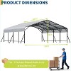 20x20FT Metal Carport, Heavy Duty Carports with Reinforced Frame and Base for All Weather, Oversized Metal Garage for Rucks, Boats, Tractors or Party - 2 of 4