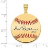 Black Bow Jewelry 14K Gold Plated Dick Williams Signature MD Enamel Baseball Pendant - 4 of 4