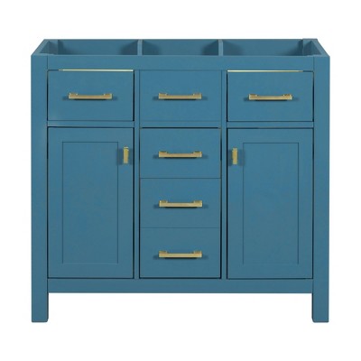 NicBex 35.51" Bathroom Storage Cabinet without Sink, Bathroom Vanity, 4 Spacious Drawers and 2 Cabinet Door for Bathroom