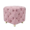Sapphtopaz Modern Dice-Shaped Velvet Upholstered Ottoman, Velvet Cube Ottoman, Soft Foot Stool, Accent Ottoman Foot Rest for Bedroom, Entrance - 4 of 4