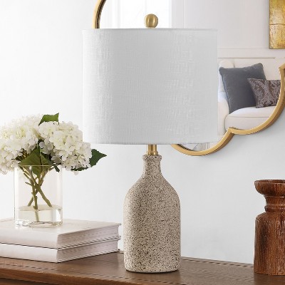 Gunnar Beige Ceramic Table Lamp with White Drum Shade
