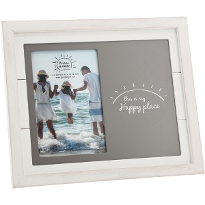 Pavilion Gift Company - Happy Place - 10" x 8.5" Frame (Holds 4" x 6" Photo) - Single Image Frames - 1 of 4