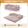 Dolonm Foldable Convertible Sofa Bed, Boneless Compression Mattress, Corduroy Sofa with Fixed Frame, Used for Living Room, Bedroom, and Office,Pink - 2 of 4