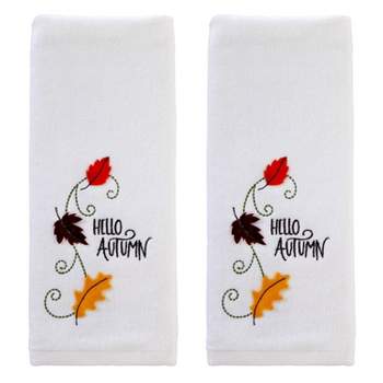 2pc Hello Autumn Leaves Hand Towel Set - SKL Home