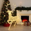 LuxenHome Outdoor Christmas Reindeer Decor, Lighted Holiday Yard Display with Timer White - 3 of 4