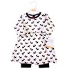 Hudson Baby Infant and Toddler Girl Quilted Cotton Long-Sleeve Dress and Leggings 2pc Set, Scottie Dog, 0-3 Months - 2 of 2