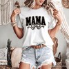 Coquette Leopard Mama T-Shirt, Retro Bow Varsity Tee for Trendy Moms| OrnamentallyYou - 4 of 4