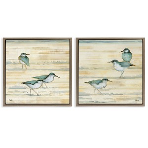 Stupell Industries Sandpipers Abstract Water Shoreline 2pc Floating Frame Art Set - 1 of 4